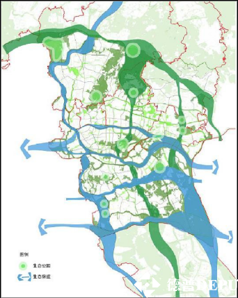 广州市都会区生态廊道网络构建方案图