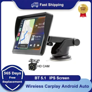 IPS 7 Inch Portable WIFI Wireless Carplay Android Auto Car Radio Multmedia