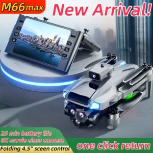 M66 New Folding Drone 4,5" Screen 25 Min Battery 8K Movie Camera