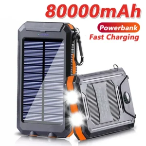 Solar Power Bank 80000mAh Portable Charging Poverbank
