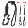 Multifunctional Tactical Hook Carabiner with Paracord Keychain