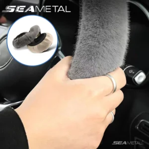 Winter Warm Steering Wheel Cover Soft Plush Steer Cover